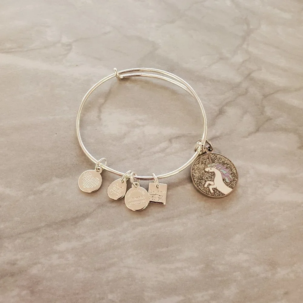 🦄 Alex and Ani Silver Purple Blue Giltter